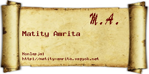 Matity Amrita névjegykártya